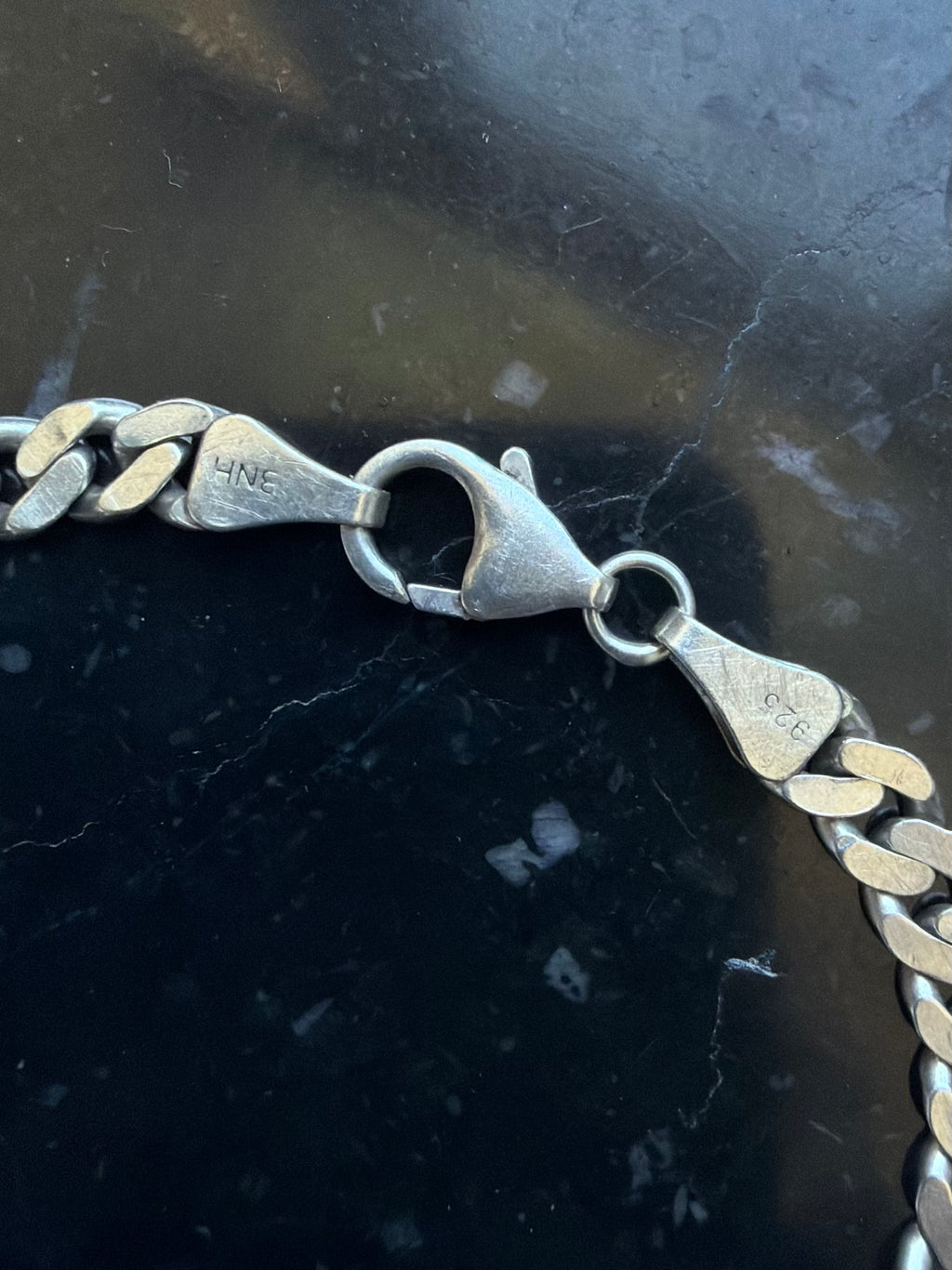 Vintage BNH sterlingsølv panserkæde armbånd, L: 19,5cm, B: 5mm