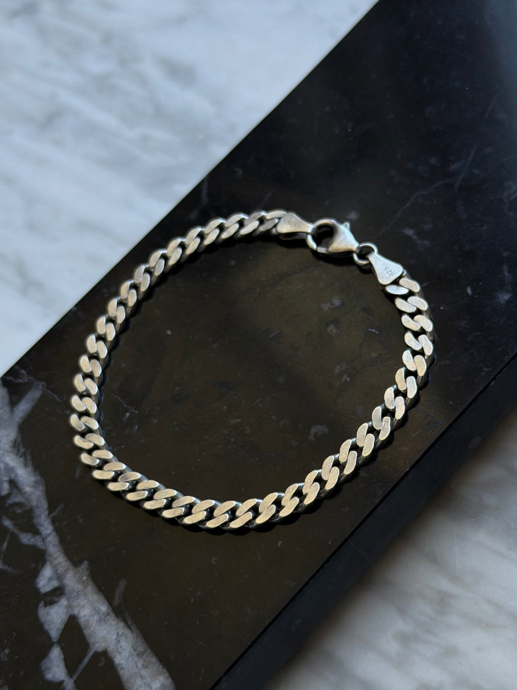 Vintage BNH sterlingsølv panserkæde armbånd, L: 19,5cm, B: 5mm