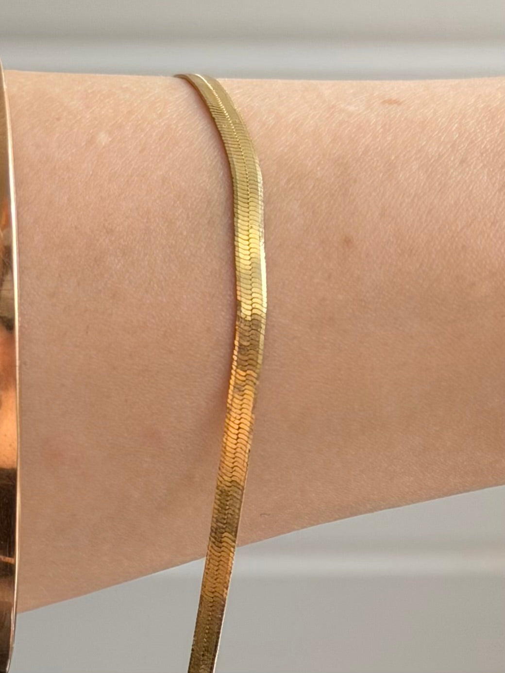 Vintage forgyldt sterlingsølv slangekæde-armbånd