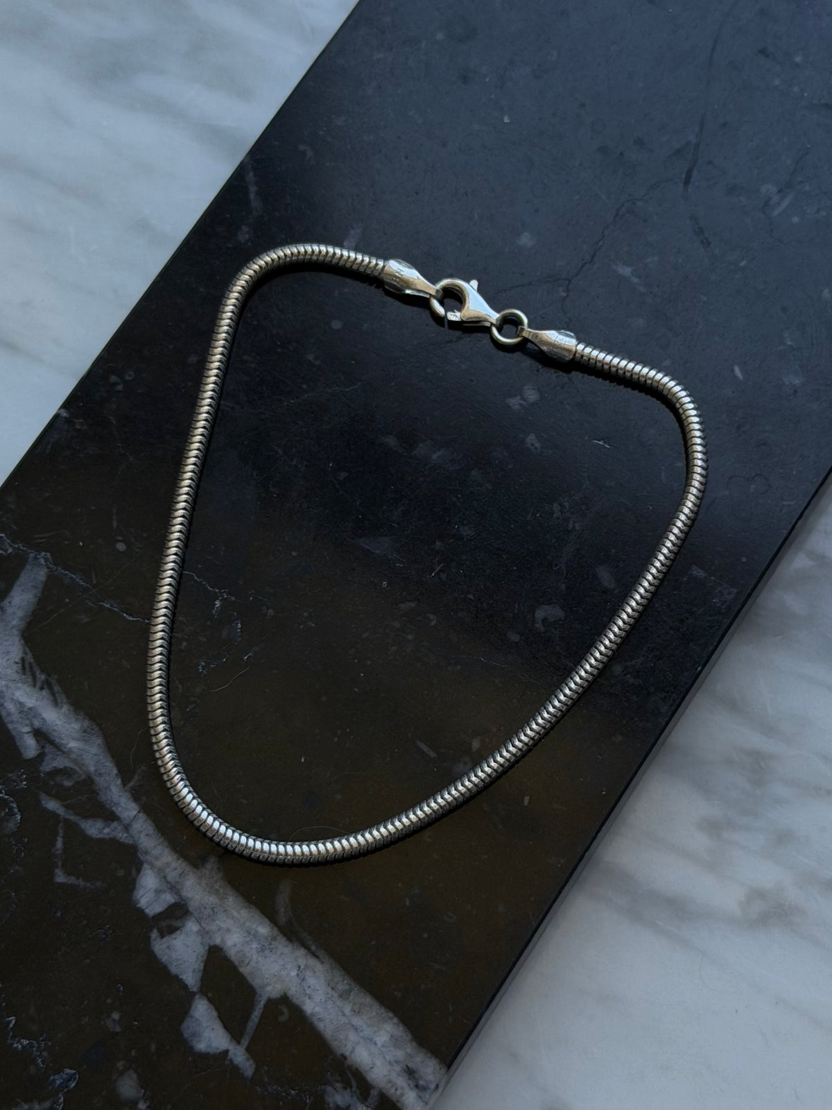 Vintage BNH rund slangekæde armbånd, 925 sølv, 21,5cm