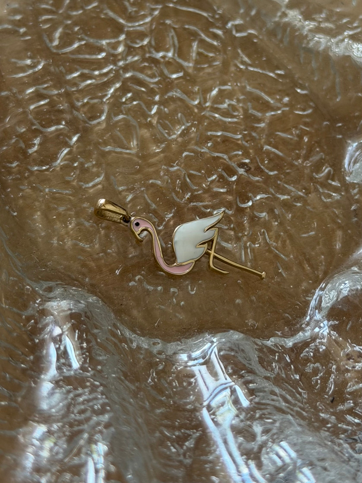 Vintage 14 karat flamingovedhæng