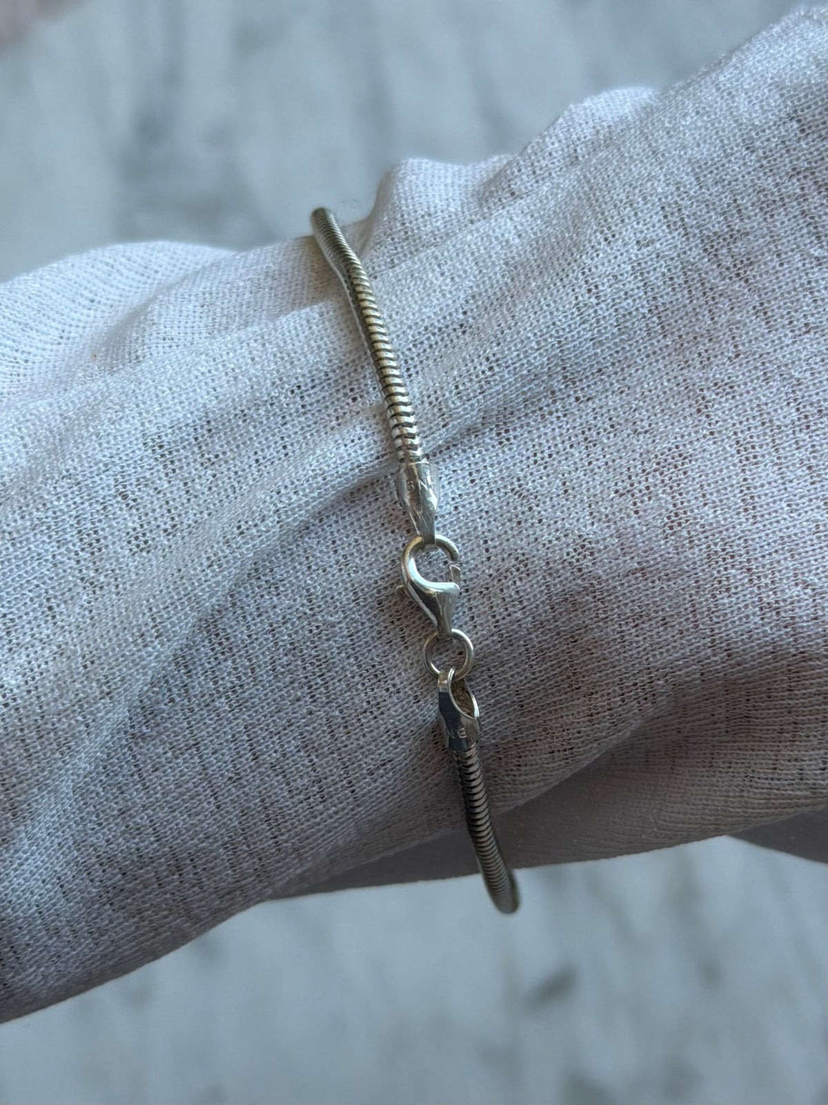 Vintage BNH rund slangekæde armbånd, 925 sølv, 21,5cm