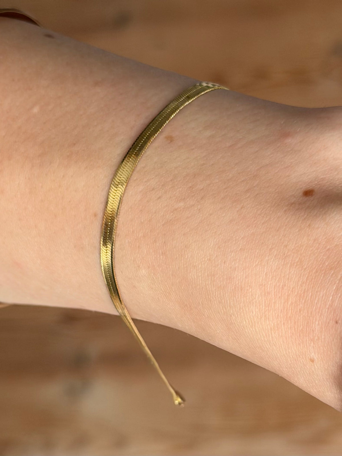 Vintage forgyldt sterlingsølv slangekæde-armbånd