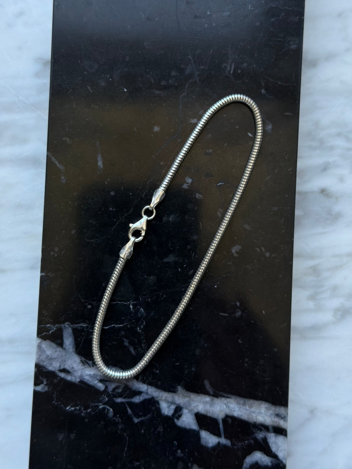 Vintage BNH rund slangekæde armbånd, 925 sølv, 21,5cm