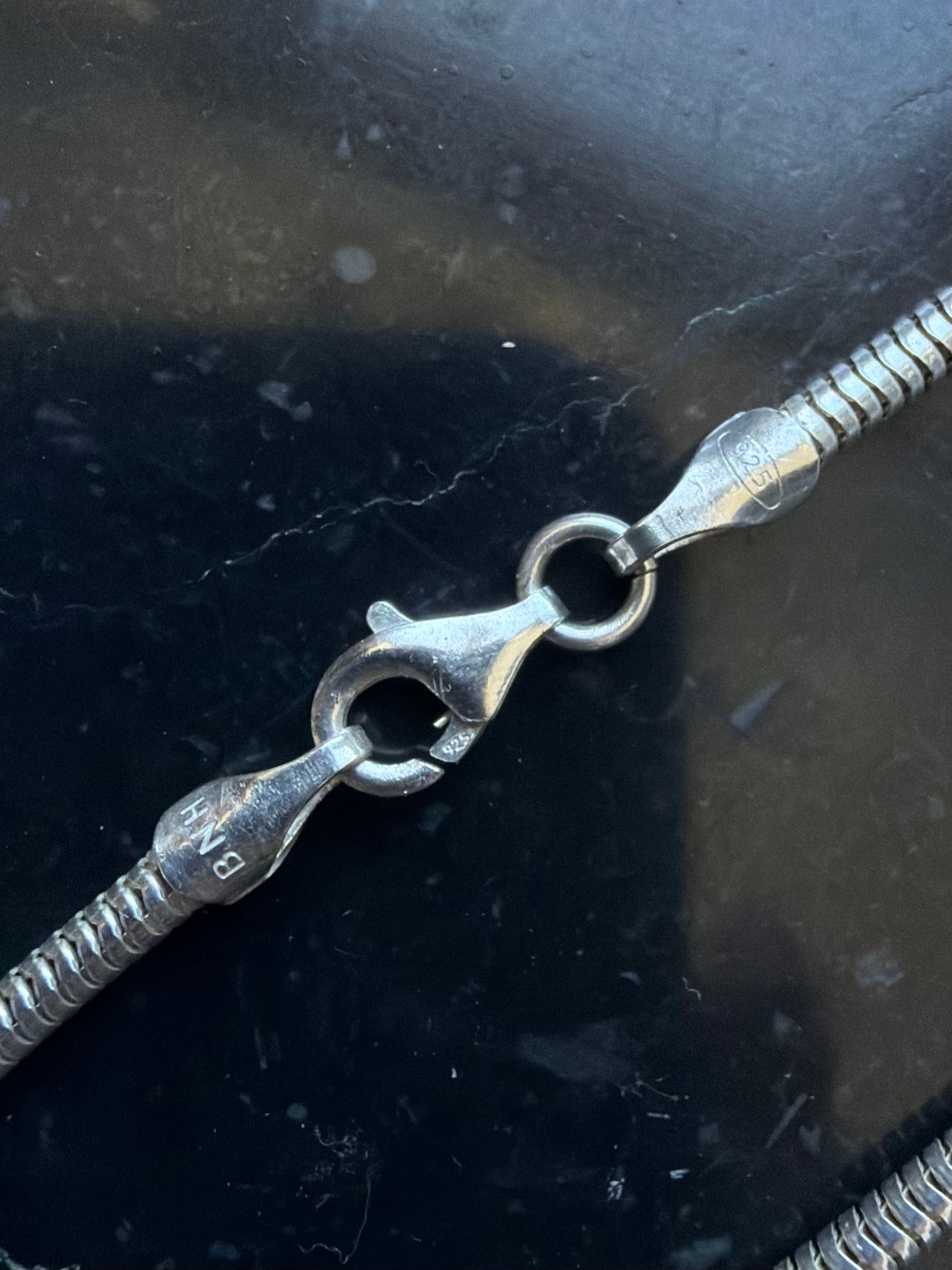 Vintage BNH rund slangekæde armbånd, 925 sølv, 21,5cm