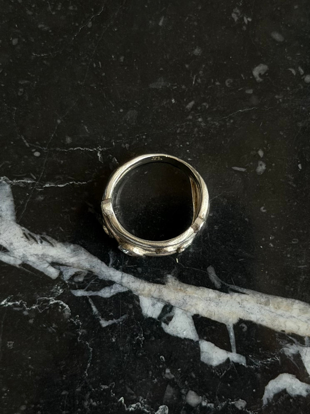 Vintage sterlingsølv ring med runde klare sten