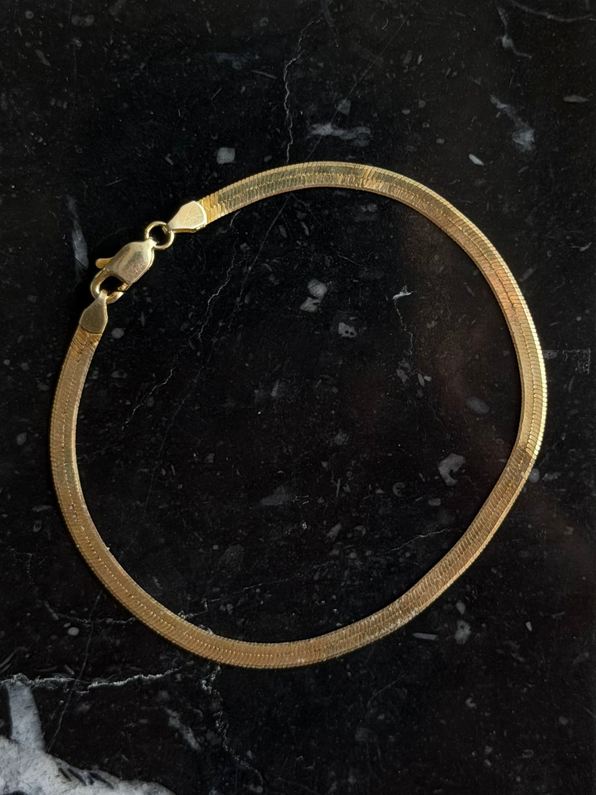 Vintage forgyldt sterlingsølv slangekæde-armbånd