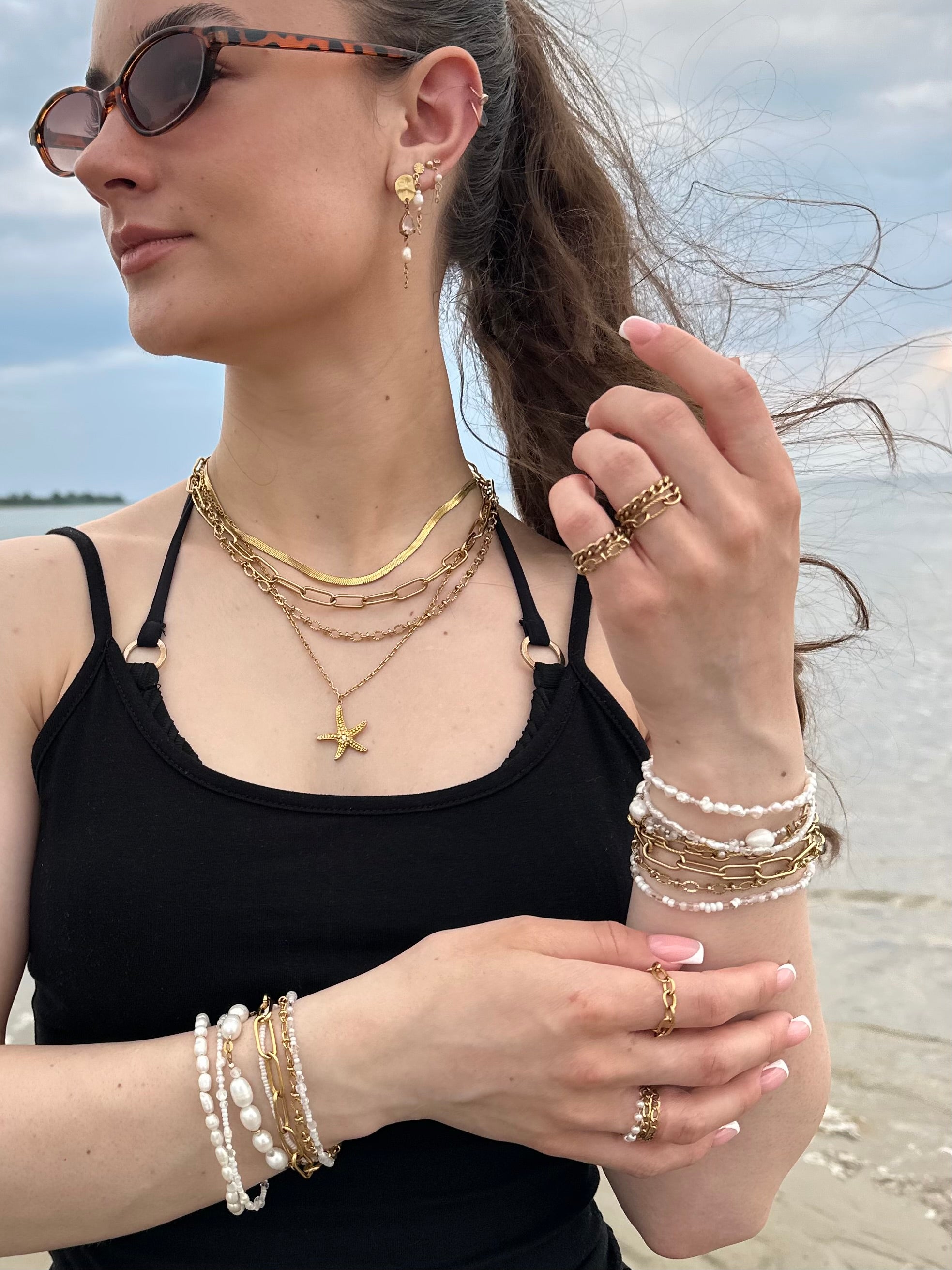 Lumine Ferskvandsperle-armbånd