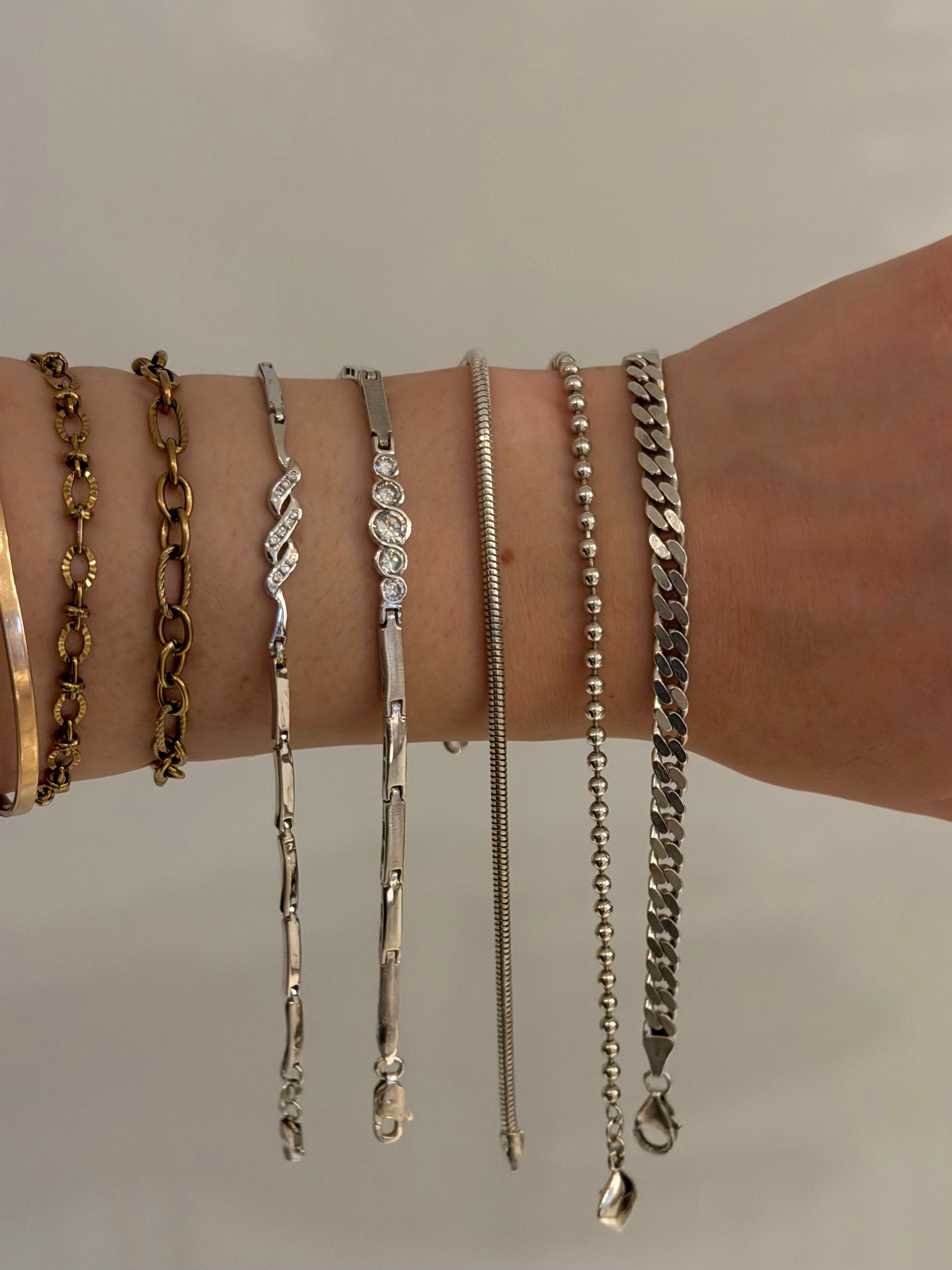 Vintage BNH rund slangekæde armbånd, 925 sølv, 21,5cm