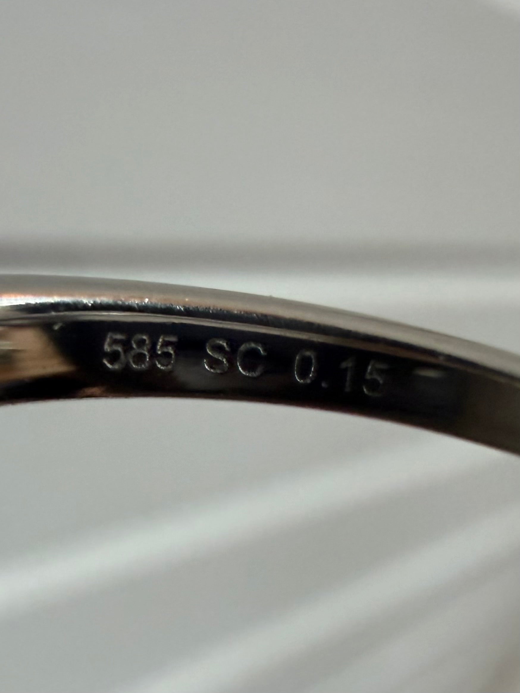 Vintage Scrouples Kleopatra ring 14 karat hvidguld 0,15ct. brilliant, str 51