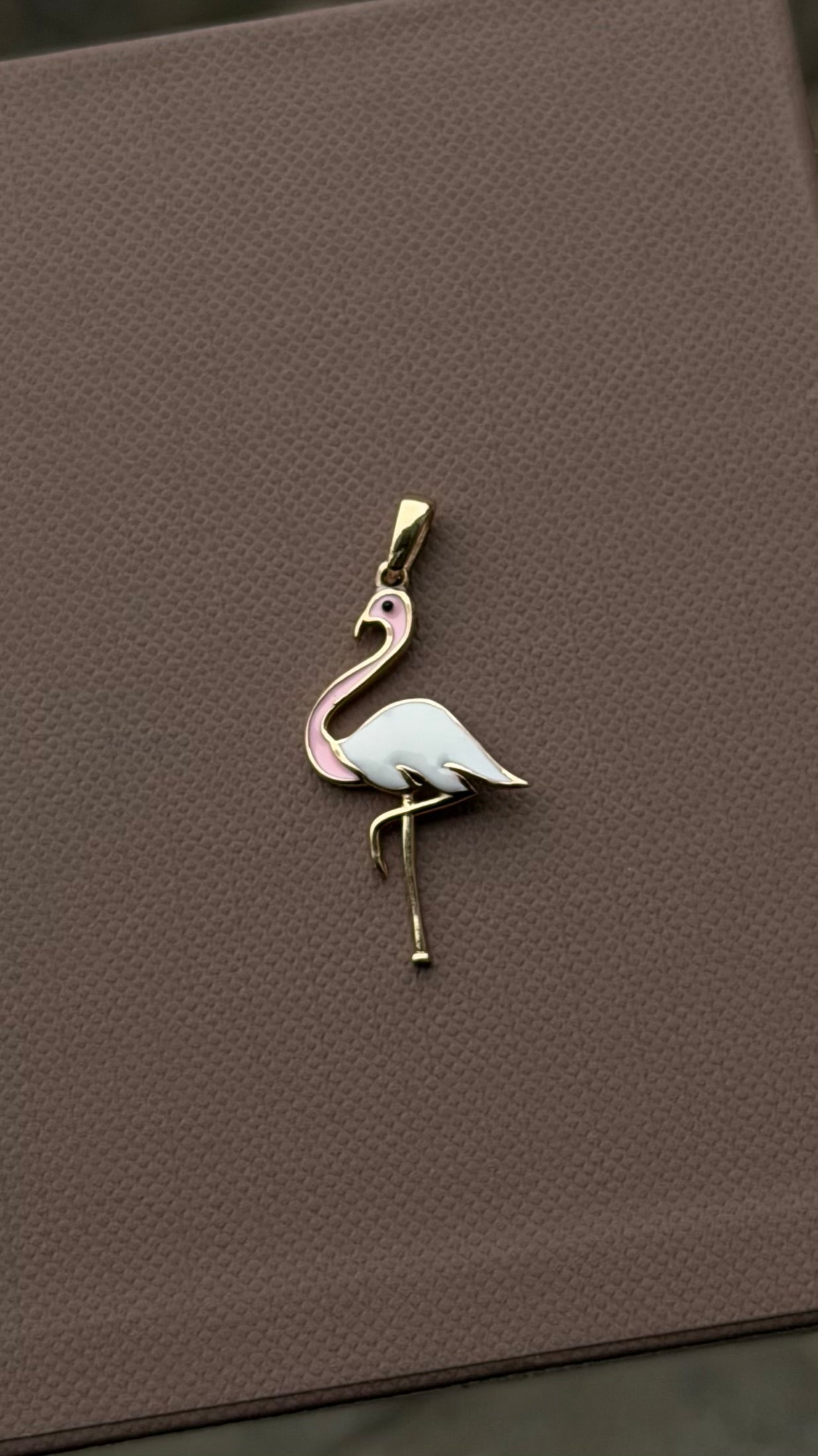 Vintage 14 karat flamingovedhæng